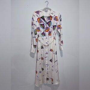 Gabriela Hearst Patterned Silk Shirtdress Size S